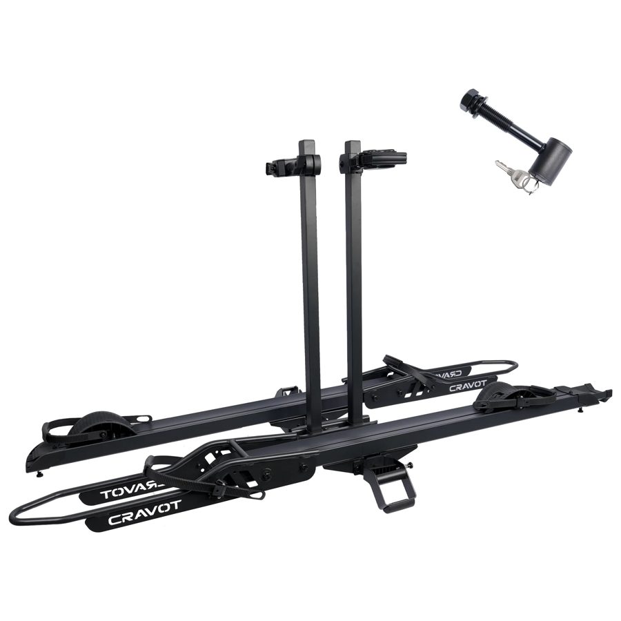 CRAVOT CyberRack E2 PLUS Evo Built-in Ramp Hitch Bike Rack, 2’’ Receiver, 200 LBS Capacity