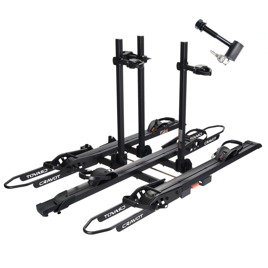 CRAVOT CyberRack S3 Evo Hitch Bike Rack Built-In Ramp, 2’’ Receiver, 300 LBS Capacity